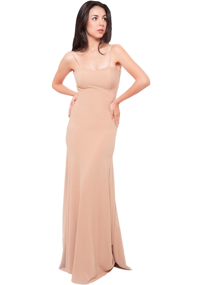 Salmon Pink Bodycon Gown