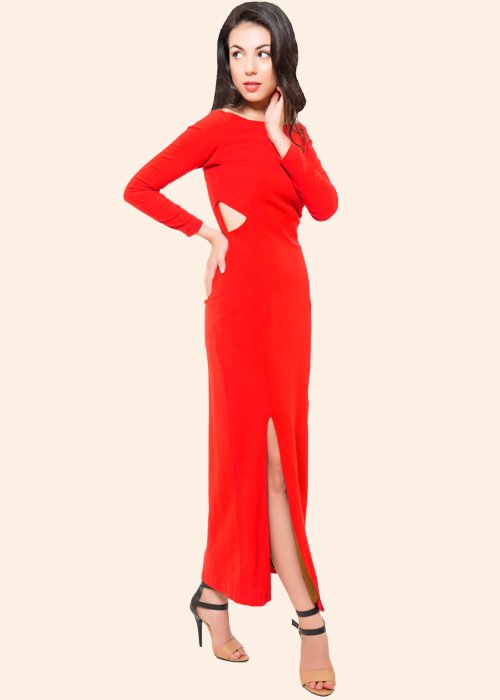 Red Waist Cut Gown